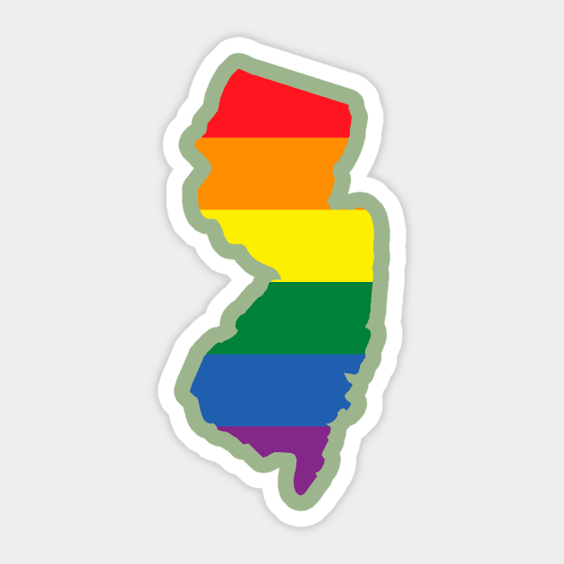 New Jersey state pride shirt Sticker by FiftyStatesOfGay